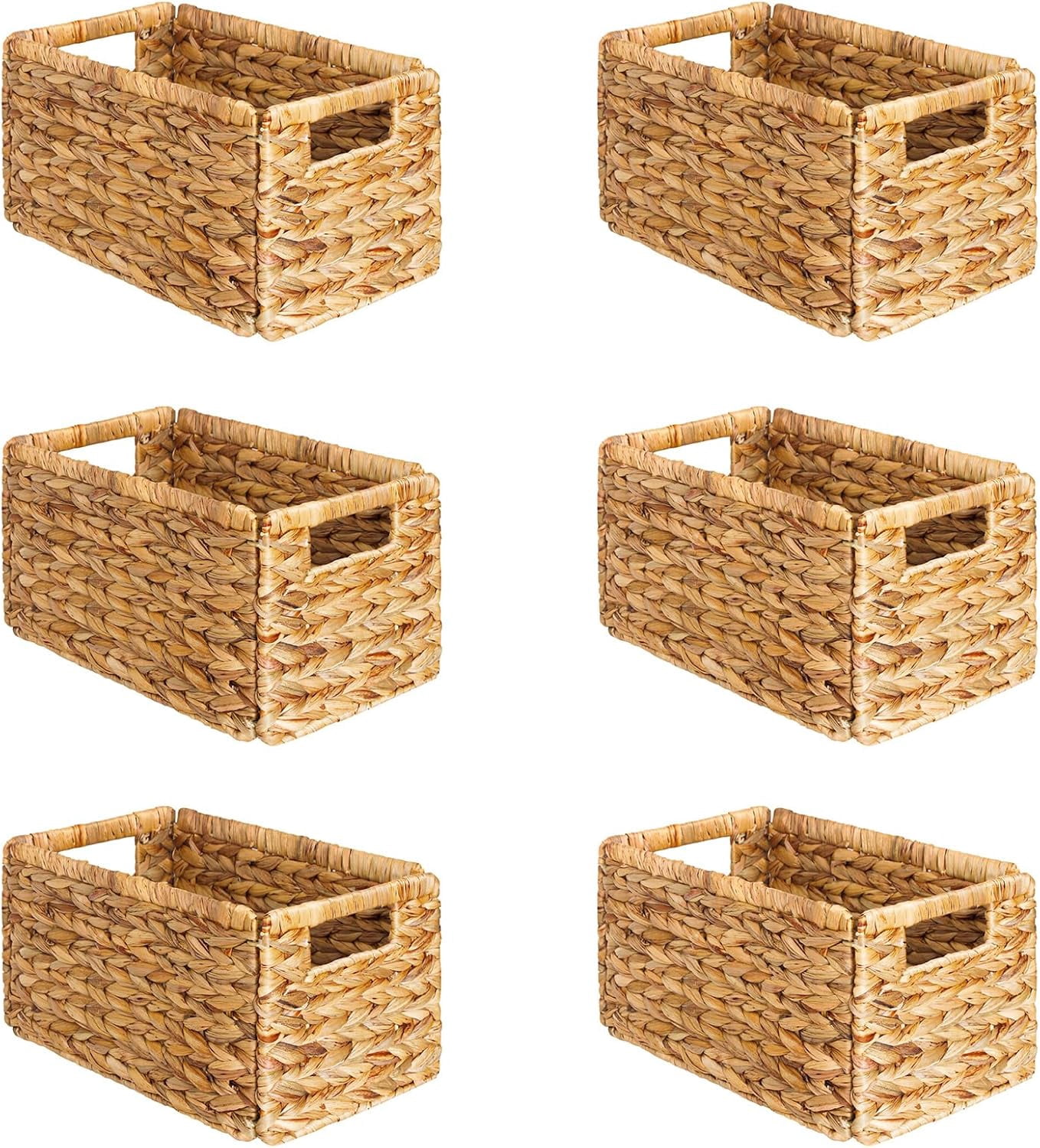 6-pack wicker basket, storage basket, woven rattan basket with handling ...