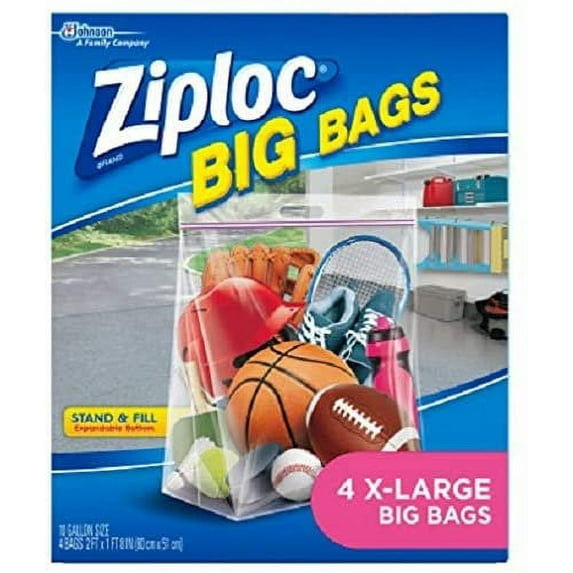 6 packages Ziploc # 65644 4 pack Extra Large Extra Heavy Duty Big Bags / Storage Bags