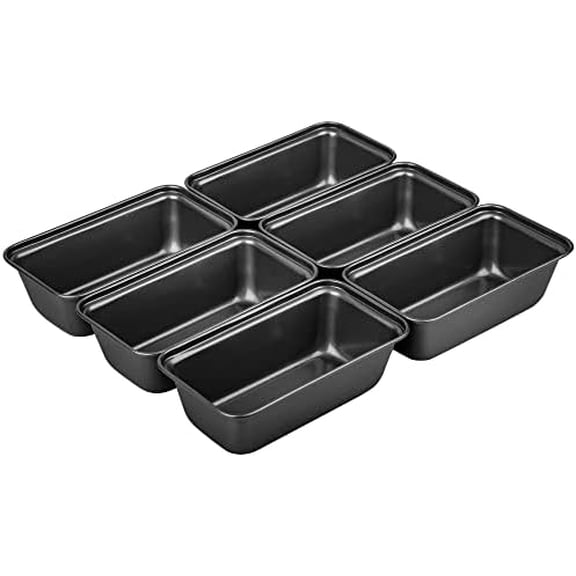 6 packs mini bread pan, non-stick toast pan, carbon steel baking pan.