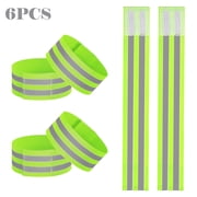 6 packs of reflective ankle straps, reflective bike running wristbands, ankle straps, leg straps, and bike pants cuff clips, can be used as armbands, sports/running equipment accessories