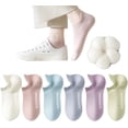 thumbnail image 1 of 6 pairs 100% Cotton Thin Socks Women No Show Casual Lightweight Low Cut Ankle Socks Non Drop Heel Soft Breathable 4-8.5, 1 of 7