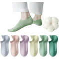 thumbnail image 1 of 6 pairs 100% Cotton Thin Socks Women No Show Casual Lightweight Low Cut Ankle Socks Non Drop Heel Soft Breathable 4-8.5, 1 of 7