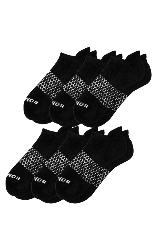 6 pairs Bombas Men's All-Purpose Black Ankle socks - Size LARGE 9-13