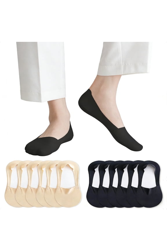 6 pairs Thin No Show Socks Low Cut Liner Low cut anti slip thin lining socks, invisible flat shoes socks