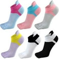 thumbnail image 1 of 6 pairs Women Toe Socks 5 Finger Cotton Wicking Athletic, 1 of 7