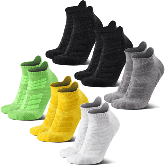 6 pairs of men's athletic socks,high-quality and affordable,sweat and moisture wicking, breathable and non-slip,high-performance elastic,fitness,yoga,mountaineering,hiking training socks