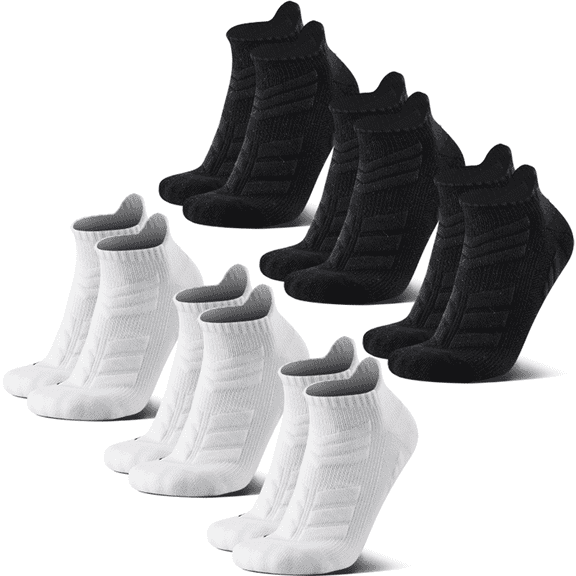 6 pairs of men's athletic socks,high-quality and affordable,sweat and moisture wicking, breathable and non-slip,high-performance elastic,fitness,yoga,mountaineering,hiking training socks