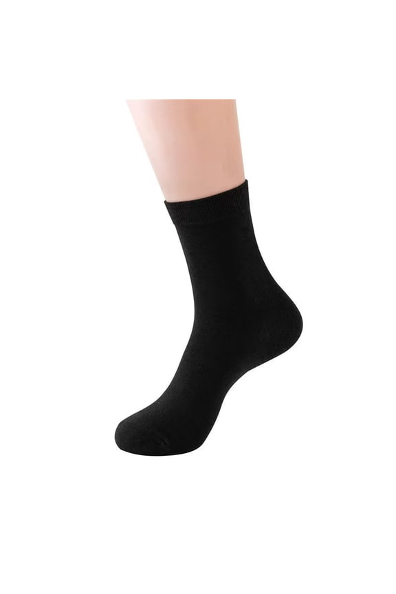 6 pairs of men's long socks, extra-long and thick, black high-tube socks for men, spring/summer high-waisted men's socks, long solid color mid-tube socks