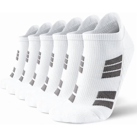 6 pairs of unisex athletic ankle socks, high performance, non-slip, sweat and moisture wicking, black and white socks, tennis, running, hiking socks, large package high quality