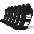 thumbnail image 1 of 6 pairs of unisex athletic ankle socks, high performance, non-slip, sweat and moisture wicking, black and white socks, tennis, running, hiking socks, large package high quality, 1 of 6