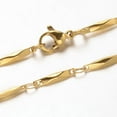 thumbnail image 1 of 6 pc 304 Stainless Steel Bar Link Chains Necklaces with Lobster Claw Clasps Faceted Golden 17.2 inch(43.7cm), 1 of 2