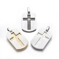 thumbnail image 1 of 6 pc 304 Stainless Steel Pendants Rectangle with Lord's Prayer Cross Mixed color 36x19x3mm Hole: 4mm, 1 of 5