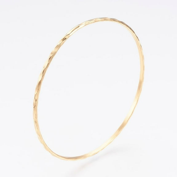 6 pc 304L Stainless Steel Buddhist Bangles Ripple Golden 2-5/8 inch(6.8cm) 2.5mm