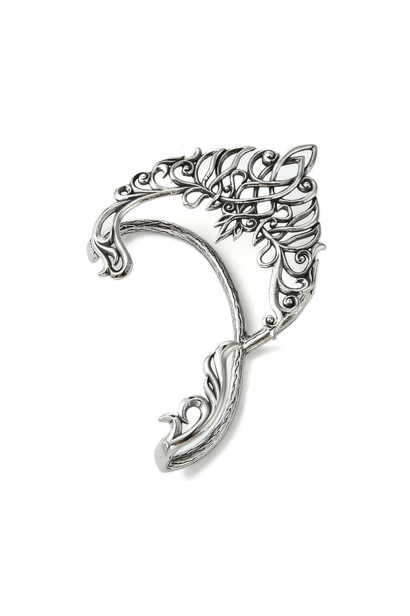 6 pc 316 Surgical Stainless Steel Cuff Earrings Fairy Ears Left Silver 65x50mm