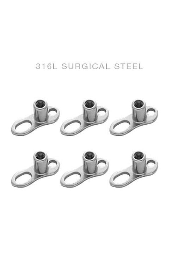 6 pc. 316L Surgical Steel Dermal Anchor Base