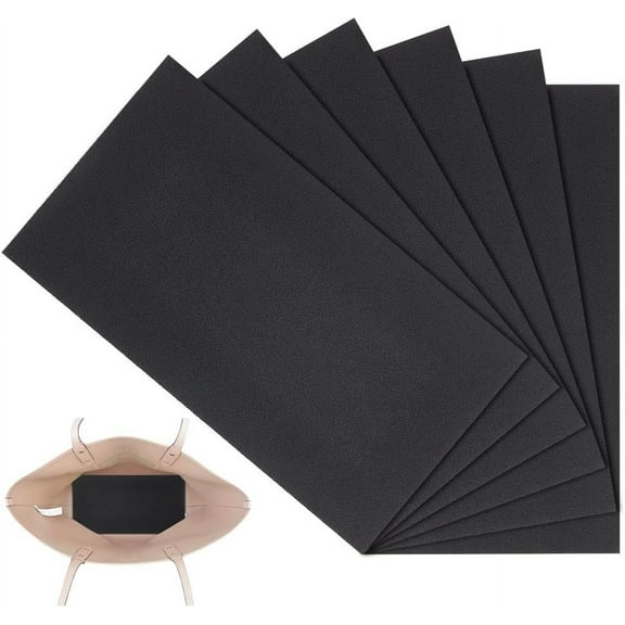 6 pc 6pcs Black Handbag Base Shaper 9.8 x 5 Inch Bag Purse Bottom Insert Plastic Bag Stabilizer Bag Liner Board Rectangle Sheet for Handbag Tote Leather Purse Bag Backpack Knitting Bag