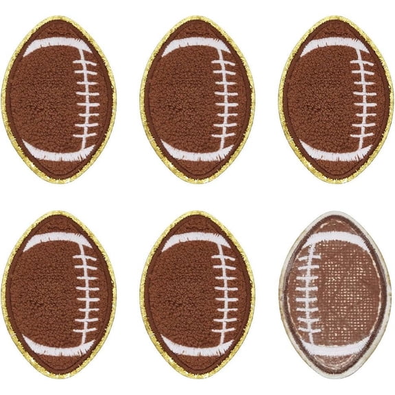 6 pc 6pcs Football Embroidered Iron on Patches Rugby Self-Adhesive Cloth Patches Embroidered Applique Decoration Sewing Patches Repair Patch for T-Shirts Jackets Hats Jeans Caps Backpacks