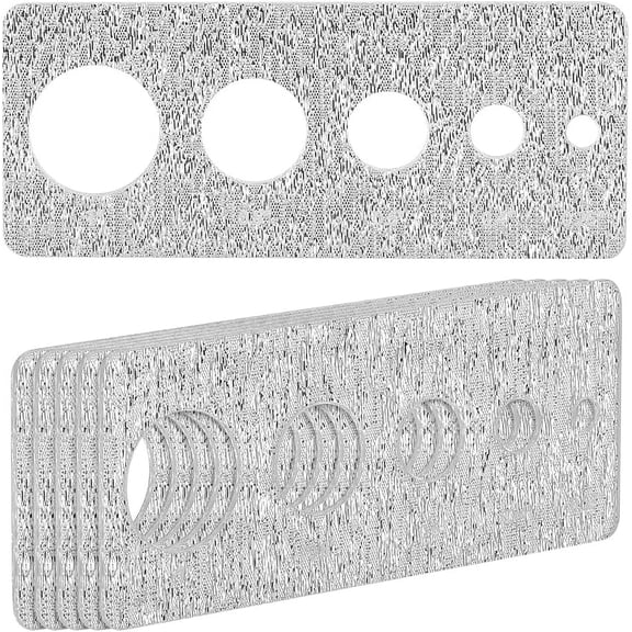 6 pc Acrylic Eye Insertion Tool for Toy Making Eyeball Gauge Board Silver 120x50x2~2.5mm Hole: 6mm and 10mm and 15mm and 20mm and 25mm for Handmade