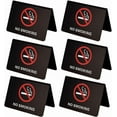 thumbnail image 1 of 6 pc Acrylic No Smoking Public Signs Tabletop Tent Sign Black 63x103.5x68.5mm, 1 of 6