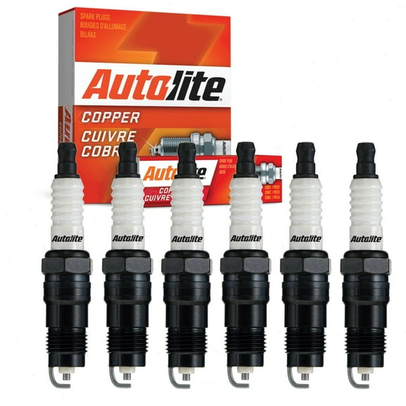 6 pc Autolite 2545 Copper Core Spark Plugs for 5048 5614167 AWSF44 F6DTC R44NTSE Ignition Wire Secondary