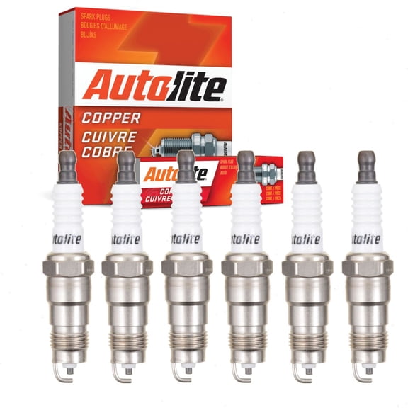 6 pc Autolite 2546 Copper Core Spark Plugs for 5047 5613796 AWSF54 FR7LDC R45NTSE Ignition Wire Secondary