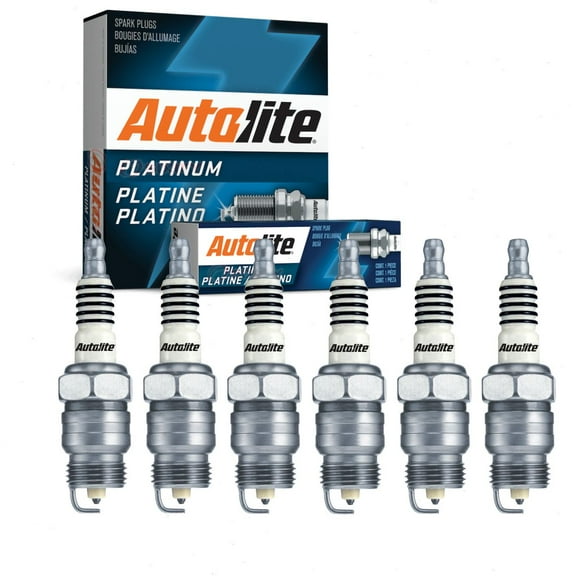 6 pc Autolite Platinum Spark Plugs compatible with Ford F-100 3.9L 4.9L L6 1965-1983