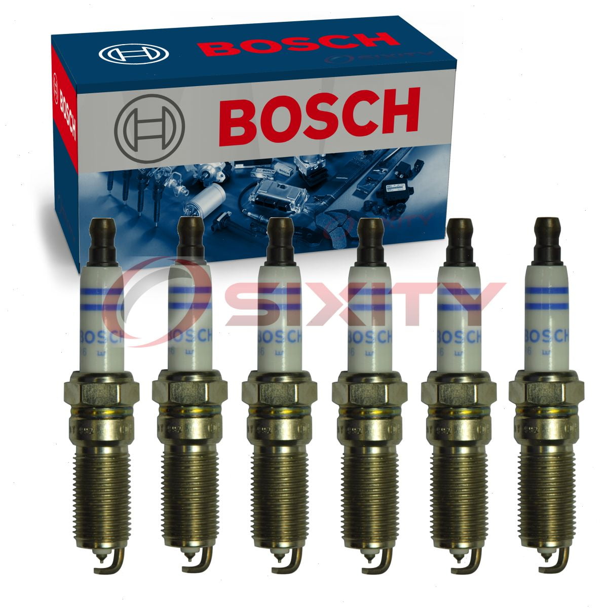 6 pc Bosch Double Platinum Spark Plugs compatible with MercedesBenz