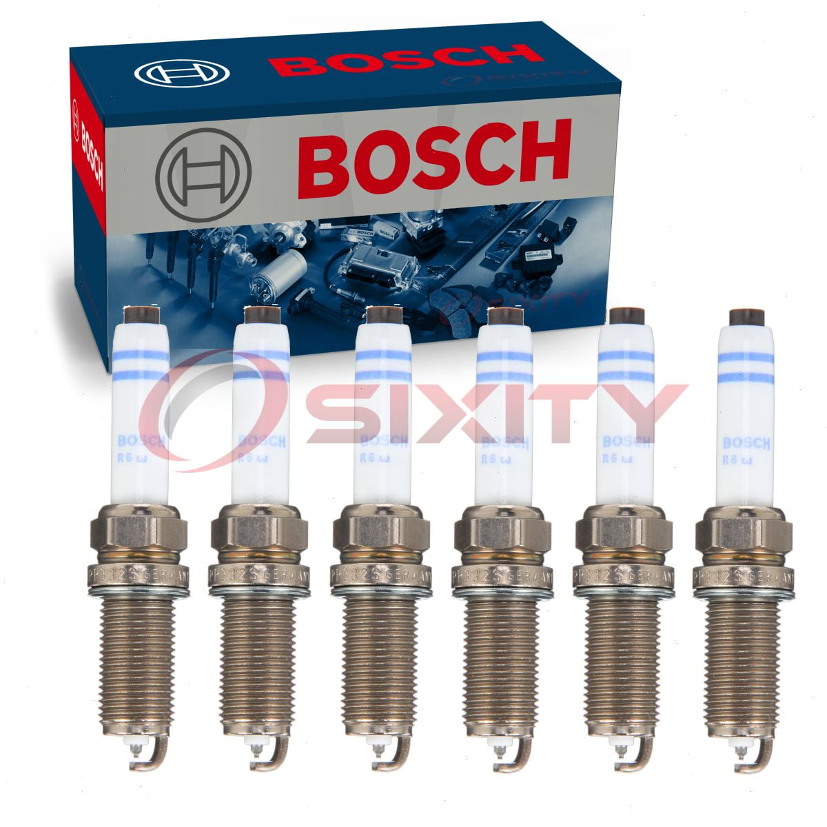 6 pc Bosch Double Platinum Spark Plugs compatible with Porsche Macan 3