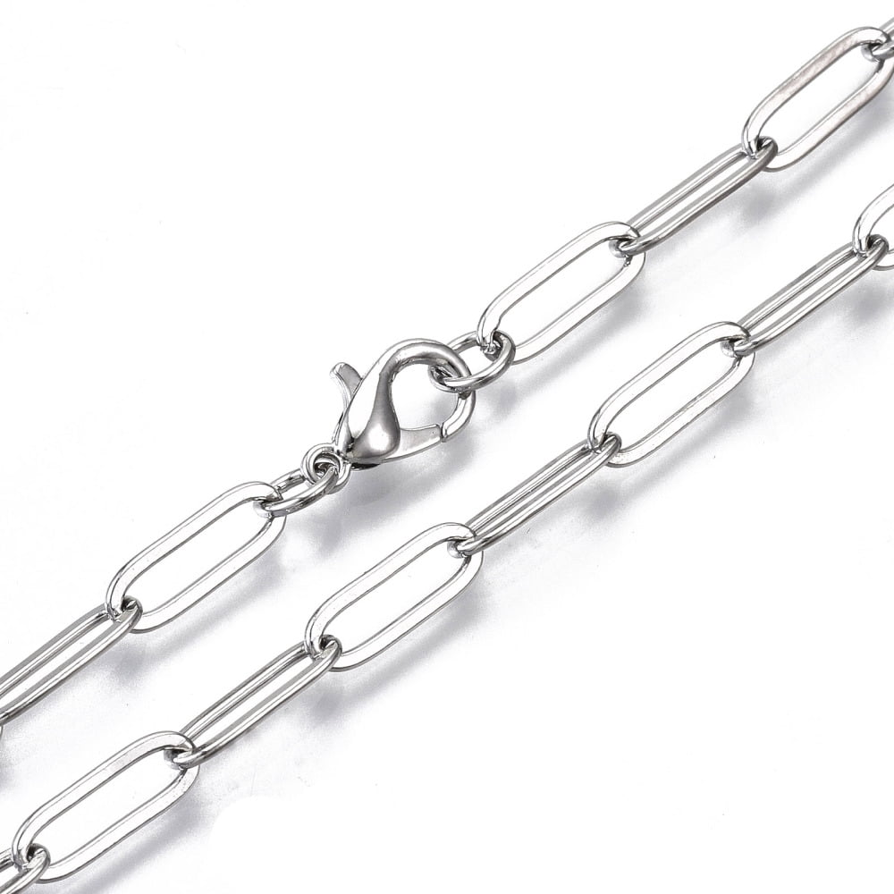 6 pc Brass Paperclip Chains Drawn Elongated Cable Chains Necklace ...