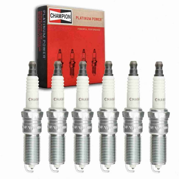 6 pc Champion 3232 Platinum Spark Plugs for TE10PMC5 Ignition Wire Secondary Fits select: 2009-2010 DODGE CHARGER, 2009-2010 CHRYSLER SEBRING