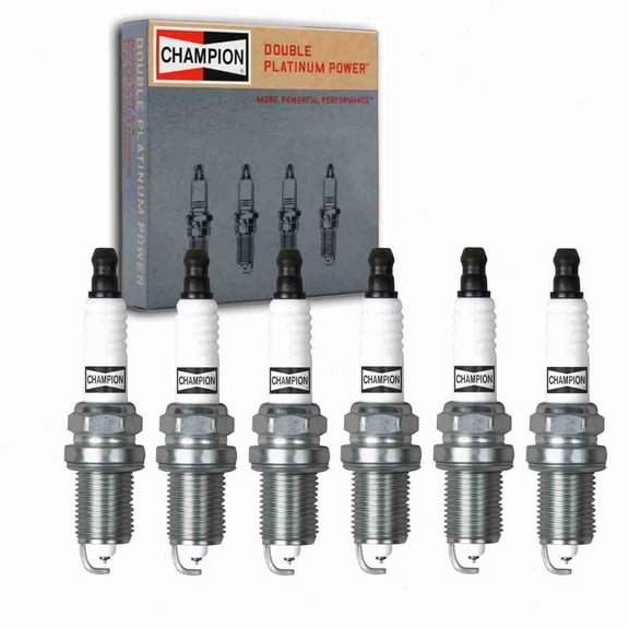6 pc Champion 7318 Double Platinum Spark Plugs for 41-825 4301 4417 4418 FGR7DQP FGR8DQP K20RU PFR7N-D PZFR5D11 RC12PMPB4 SK20R11 ZFR6K11 Ignition Wire Secondary