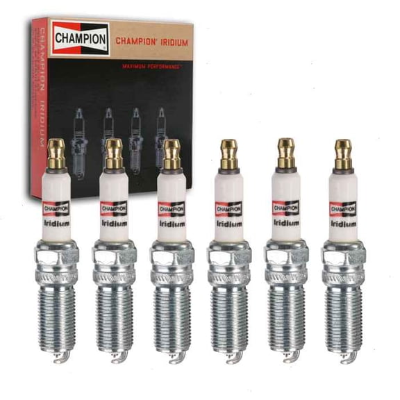 6 pc Champion 9016 Iridium Spark Plugs for RES8WYPB3 Ignition Wire Secondary Fits select: 2012-2018 FORD FOCUS, 2012-2021 FORD EXPLORER