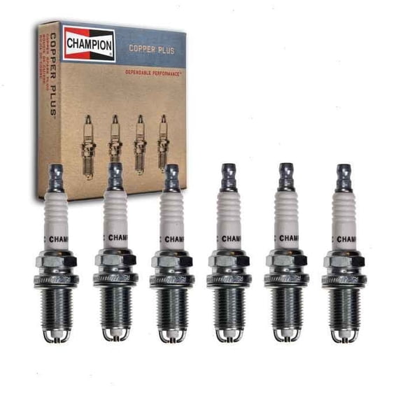 6 pc Champion Copper Plus Spark Plugs compatible with BMW 320i 2.0L 2.2L L6 1992-2005