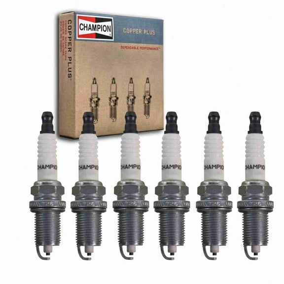 6 pc Champion Copper Plus Spark Plugs compatible with Dodge Nitro 3.7L V6 2007-2011