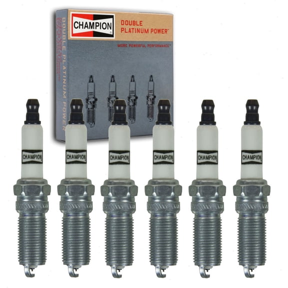 6 pc Champion Double Platinum Spark Plugs compatible with Buick Enclave 3.6L V6 2008-2020