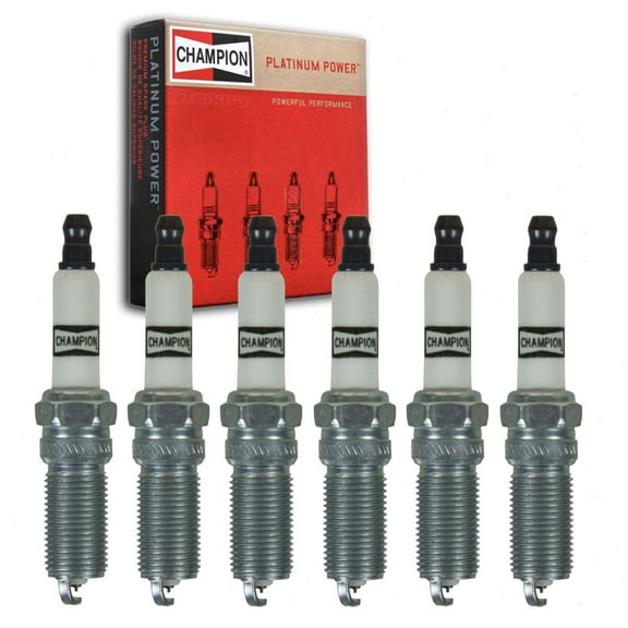 6 pc Champion Platinum Spark Plugs compatible with Ford Explorer 3.5L V6 2011-2019
