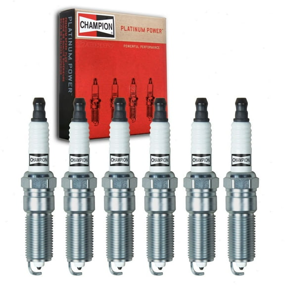 6 pc Champion Platinum Spark Plugs compatible with GMC Acadia 3.6L V6 2007-2016