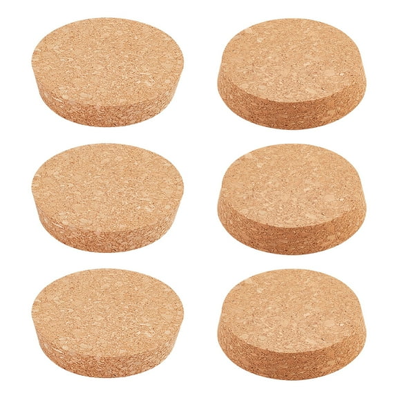 6 pc Cork Bottle Stoppers Bottle Tampions Flat Round 83.6x17mm