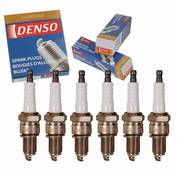6 pc DENSO 3013 Standard U-Groove Spark Plugs for 12 12 1 279 599 90919-01065 ERR 743 ETC 6437 W14EXR-U Ignition Wire Secondary Fits select: 1970-1972 DODGE CHALLENGER, 1988-1991 MERCEDES-BENZ 560