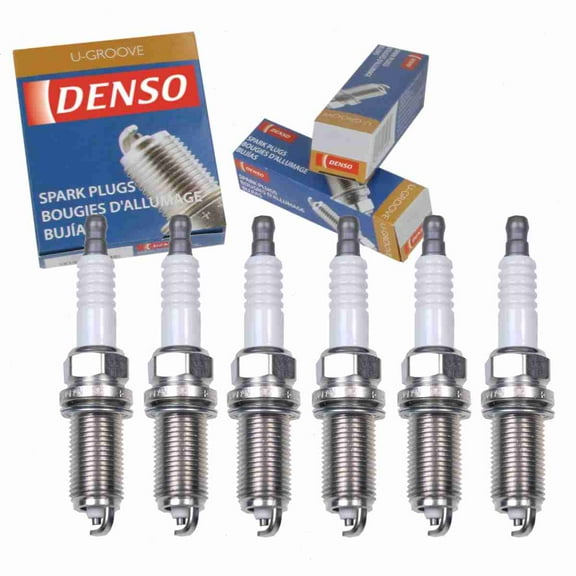 6 pc DENSO 3381 Standard U-Groove Spark Plugs for 30650843-0 5149 050AB 5149 888AA 90919-01235 K20HR-U11 SPFR8TE2AA SPFR8TI332 Ignition Wire Secondary