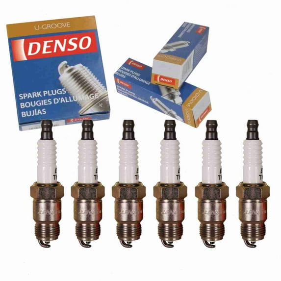 6 pc DENSO 5026 Standard U-Groove Spark Plugs for 88901021 T16PR-U11 Ignition Wire Secondary Fits select: 1976-1986 CHEVROLET C10, 1975-1984 FORD F150