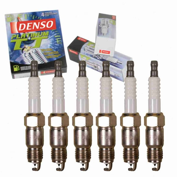 6 pc DENSO Platinum TT Spark Plugs compatible with Chevrolet S10 Blazer 2.8L 4.3L V6 1983-1994