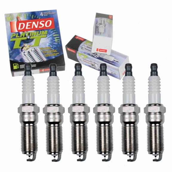6 pc DENSO Platinum TT Spark Plugs compatible with Chevrolet Trailblazer 4.2L L6 2002-2009