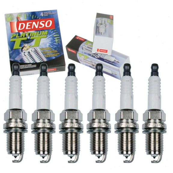 6 pc DENSO Platinum TT Spark Plugs compatible with Dodge Journey 3.5L V6 2010