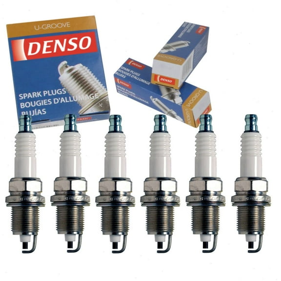 6 pc DENSO Standard U-Groove Spark Plugs compatible with Chrysler 300M 3.5L V6 1999-2004