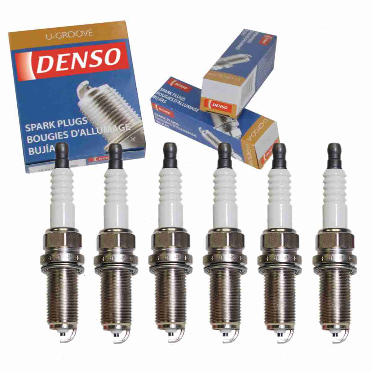 6 pc DENSO Standard U-Groove Spark Plugs compatible with Nissan