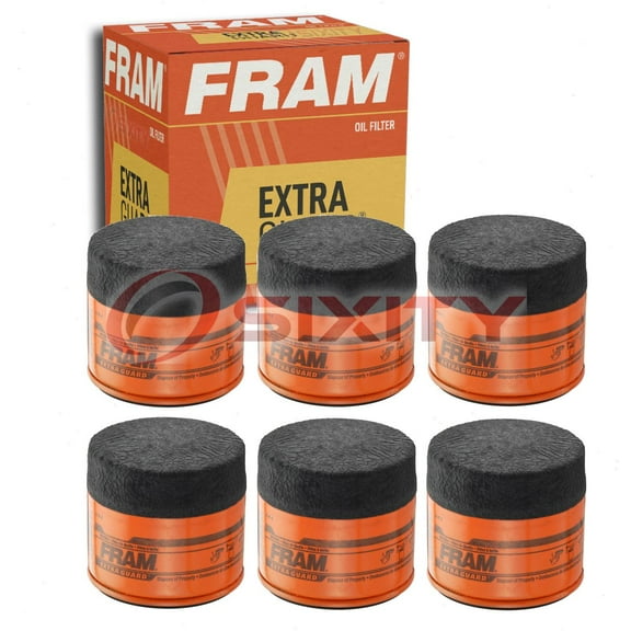 6 pc FRAM PH6607 Extra Guard Engine Oil Filters for 1699830 51461 BW5141 WC21 WF2096 Oil Change Lubricant Filters Fits select: 2006-2023 NISSAN ALTIMA, 2008-2023 NISSAN ROGUE