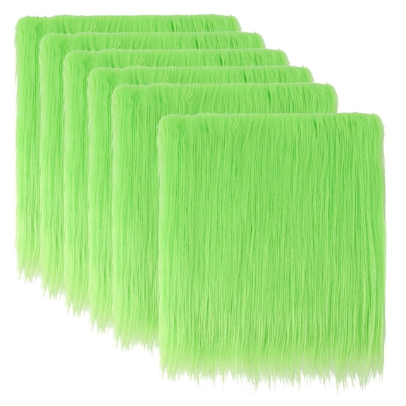 6 pc Fur Squares Fabric for Crafts Sewing Costumes Seat Pads DIY Crafts Christmas Gnomes Decors Light Green 250x250x1.5mm