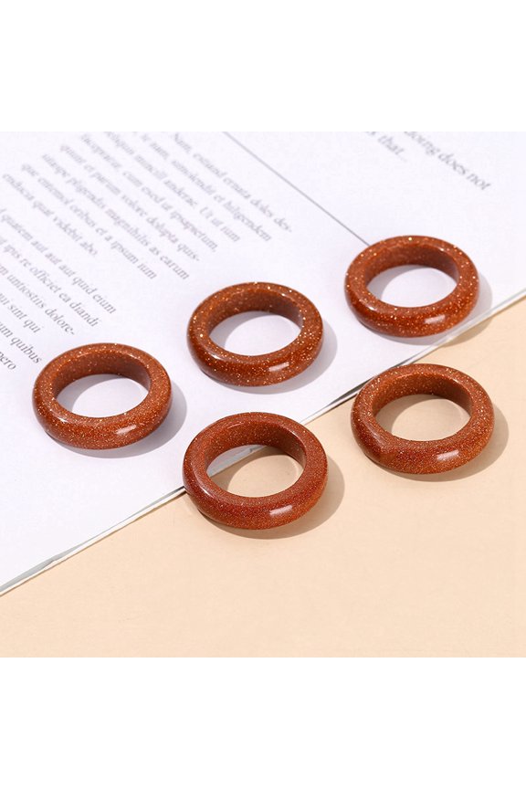 6 pc Goldstone Plain Band Finger Rings Inner Diameter: 18~20mm