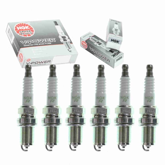 6 pc NGK 1273 V-Power Spark Plugs for 1765225 22401-02P15 5016 98079-55148 999-06910-P9-021 B6B3-18-110 Q16P-U11 Ignition Wire Secondary Fits select: 1990-1991 ACURA INTEGRA, 1986-1989 NISSAN D21